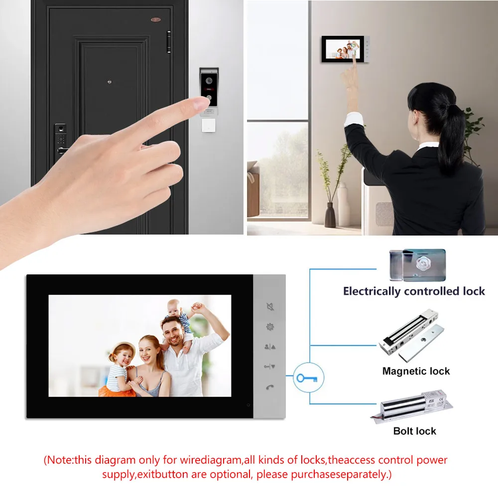 7-Inch Waterproof Home Doorbell Camera with Monitor Video Two-Way Intercom Visual Visiting Door Phones - Image 2