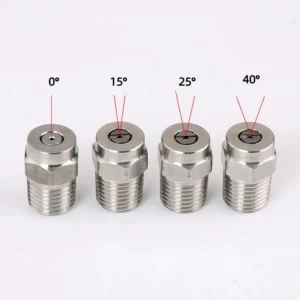 1/4" High Pressure Cleaner Nozzle 0/15/25/40-Degree Stainless Steel Spray Fan Nozzle Tips Head Rotating Turbo