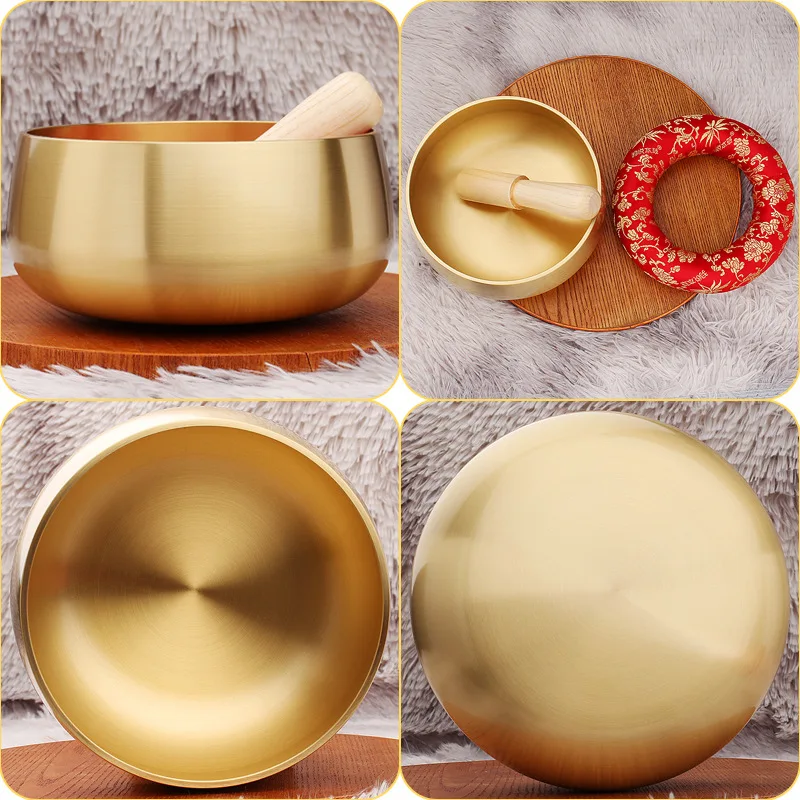 Brass Ode Buddha's Sound Bowl Copper Brass Instrument Ring Copper Meditation Desktop Metal Ornaments Singing Bowl Pack of 10 - Image 3