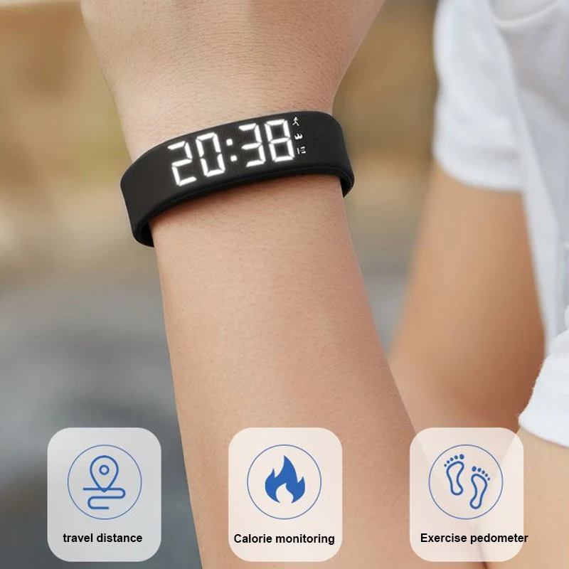 Smart Bracelet LED Digital Waterproof Smart Clock Smartband Running Pedometer Monitor Vibration Alarm Reminder - Image 3