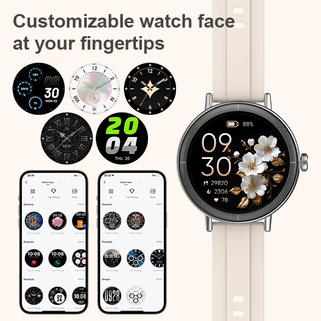 New Product 1.27inch TFT Smartwatch Reloj Inteligentes Stress Heart Rate Oxygen IP68 Waterproof Smart Watch Women - Image 3
