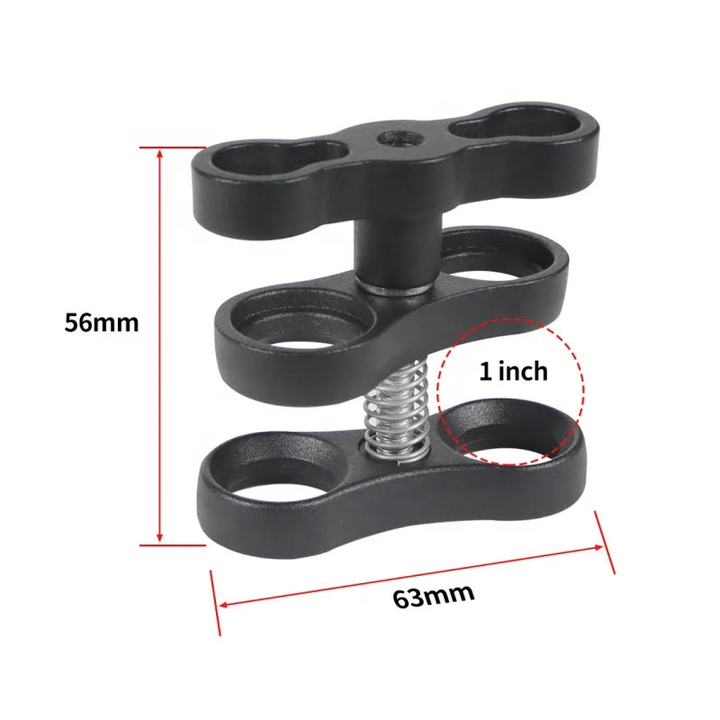 Takenoken Dual Connector Ball Joint Arm Clamp Mount Diving Butterfly Clip for Underwater Camera Torch Flashlight Aluminium - Image 3
