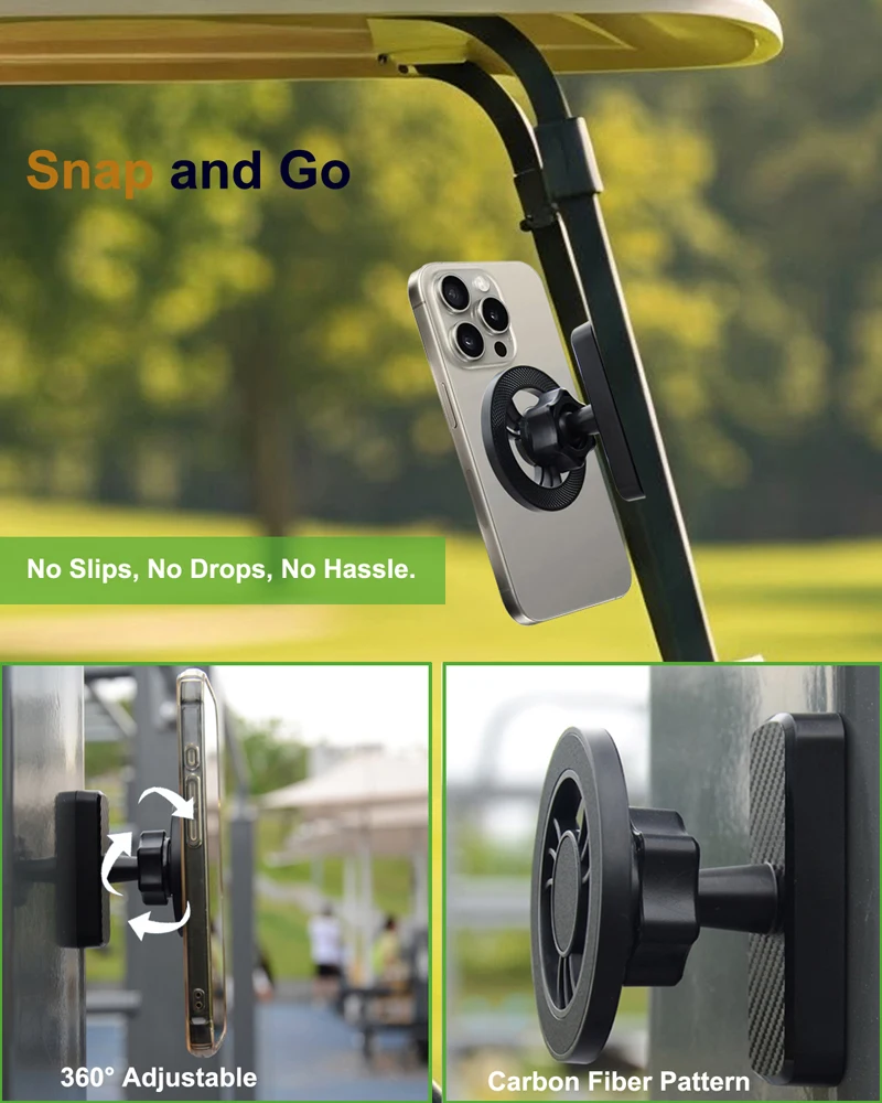 Powerful Magnetic Golf Cart Phone Holder for MagSafe iPhone 17 Pro Max Air 16 15 14 13 12 Fits EZGO Club Car Yamaha Icon - Image 4