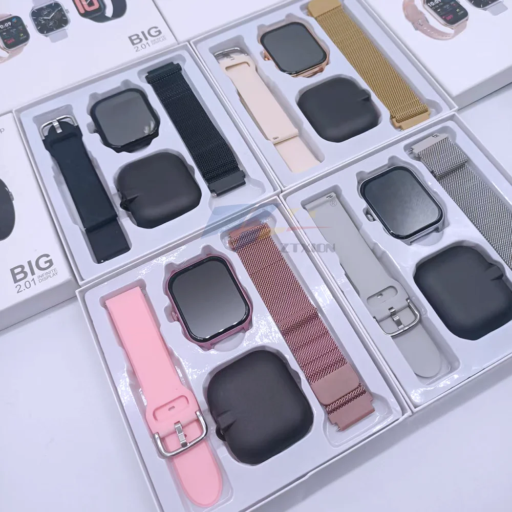 New GT16 Smart Watch Dual Straps Montre Connecte/Reloj Inteligente Calling Message Pedometer for Sports Daily Use Pack of 5 - Image 2