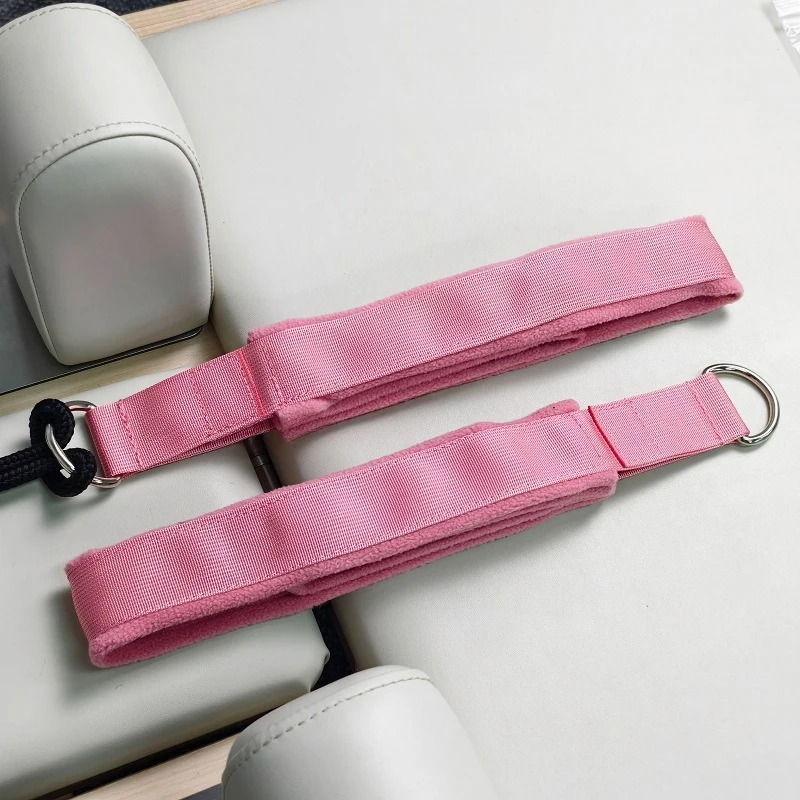 Home Gym Workout Fitness D-Ring Straps Double Loops Fleece Padded Pilates Equipment Exercise Straps Yoga Exercise Accessories Pack of 100