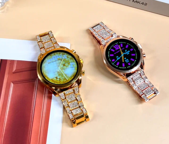 Female Smartwatch MK42 BT Call Diamond Metal Strap Multiple Sport Modes Voice Assistant Health Care tracker MK40 Smart Watch - Image 3