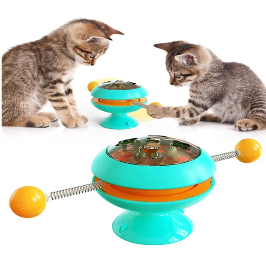 Manufacturer Wholesale High Quality Interactive for Toys Spiral Springs Turntable Tower IQ Stick With Mint Ball Cat Puzzle Toy - Image 3