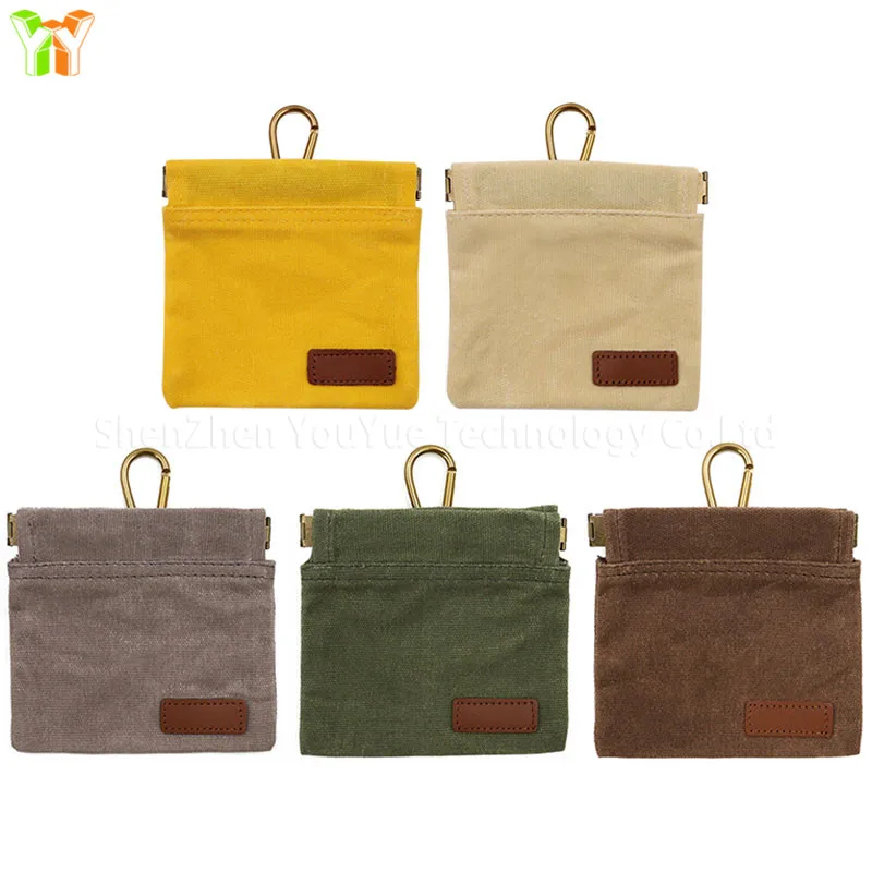 Waxed Canvas Dog Treat Pouch Portable Puppy Dog Training Treat Bag Pet Feed Snack Reward Pocket for Travel or Outdoor Use - Image 4