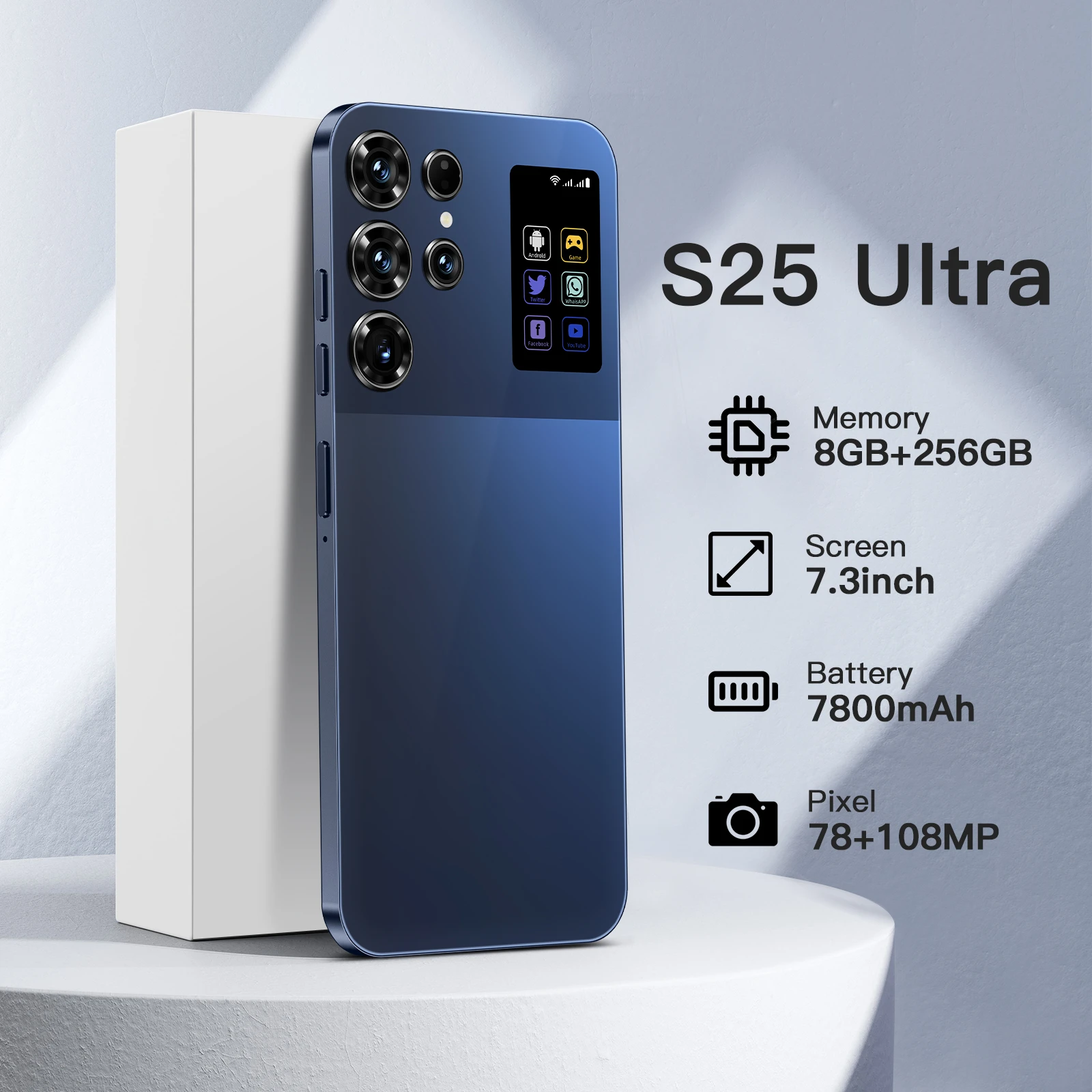 S25 Ultra Smartphone Big Screen Mobile Phone 5G Android 14 Smart Phone 8000mAh Battery Dual SIM Gaming Cell Phone S25 - Image 4