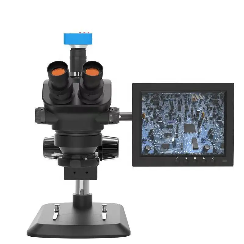 Full Set 0750 Mobile Phone Repair Trinocular Stereo Microscope With Monitor for Iphone Motherboard BGA
