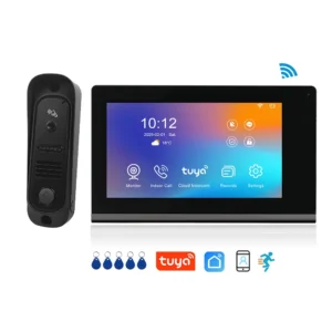 1080P IP Video Intercom TUYA Smart WIFI Doorbell Video Camera Night Vision Motion Detection Kit Cat 5/RVV4/ POE Connection