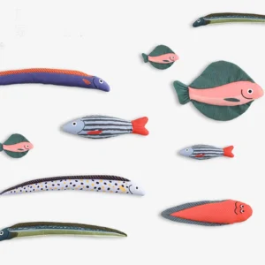 Luxury Cartoon Cat Toy Fish with Catnip Chew-Proof Cotton & Polyester Pet Toys for Interactive Play Pack of 5