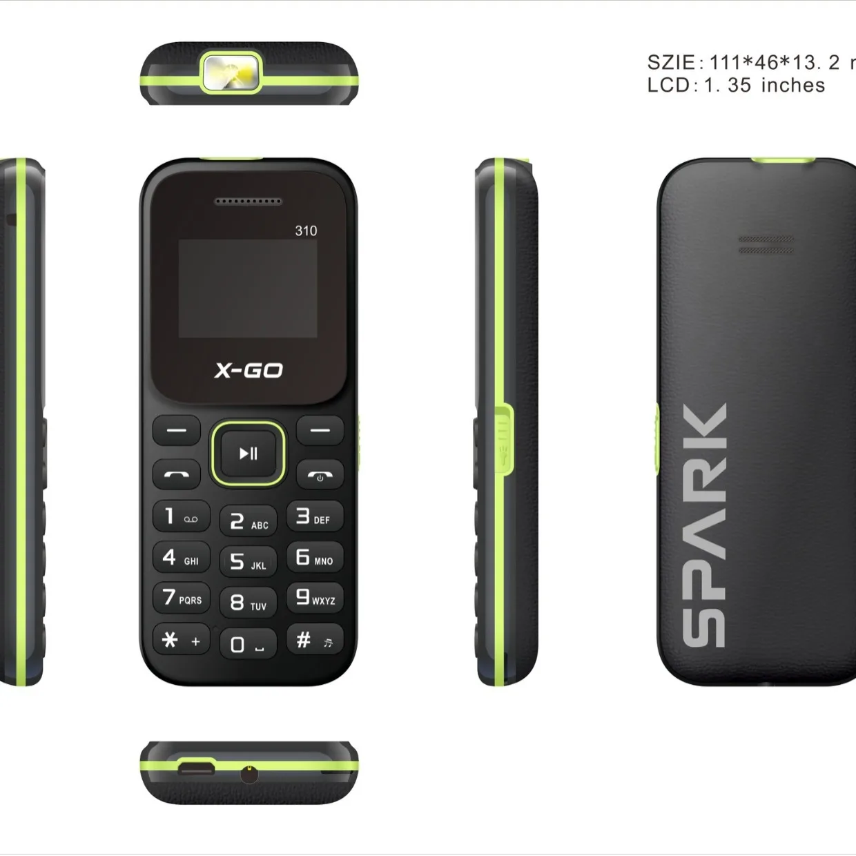 Custom logo cheap price 1.35 inch 2G straight button mobile phone for Elder person Pack of 10 - Image 4