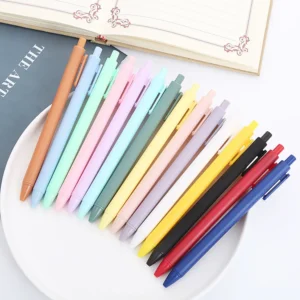 Retractable Ballpoint Pen With Logo Multicolor Macaron Promotion Plastic Gel Ink Pen Custom Logo for Gift