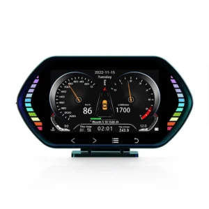 HUD F12 5 Inch LED Speedometer Cool Magic Color Cars Head-Up Display Bluetooth OBD GPS 100km Acceleration Clock LCD Display Type