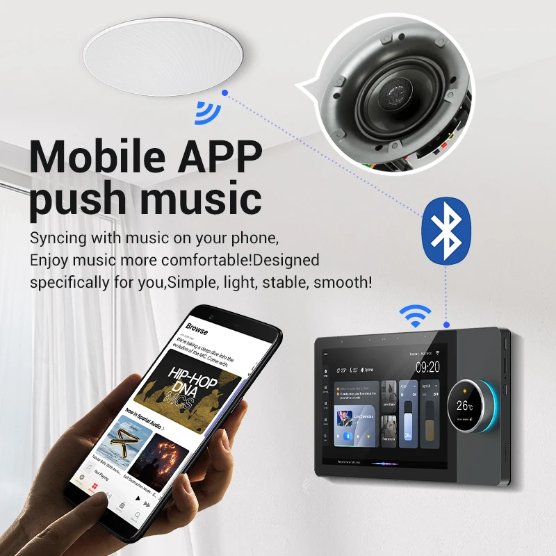 8 Inch Touch Screen Smart Home Central Control Panel Zigbee Gateway Wall Mounted with Audio Music Play Function - Image 3