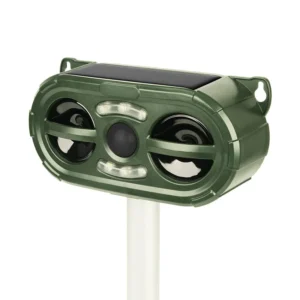 IP66 Solar Powered 12LEDS Ultrasonic Infrared Sensor Animal Car Dog Snake Mouse Bird Repeller Pack of 2