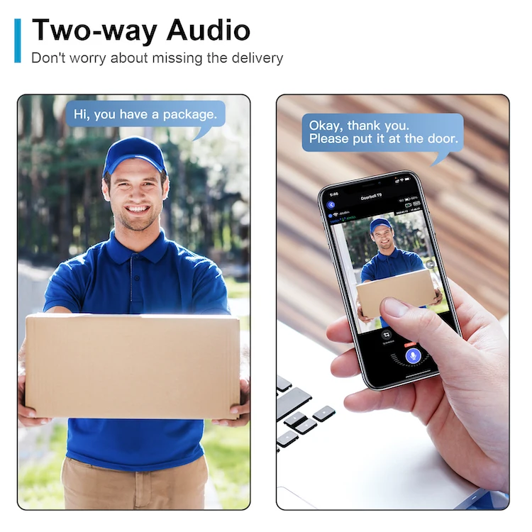 T6 Smart Wireless Video Doorbell Waterproof Home Security Camera Digital Visual Intercom Wifi Door Bell Electric for - Image 4