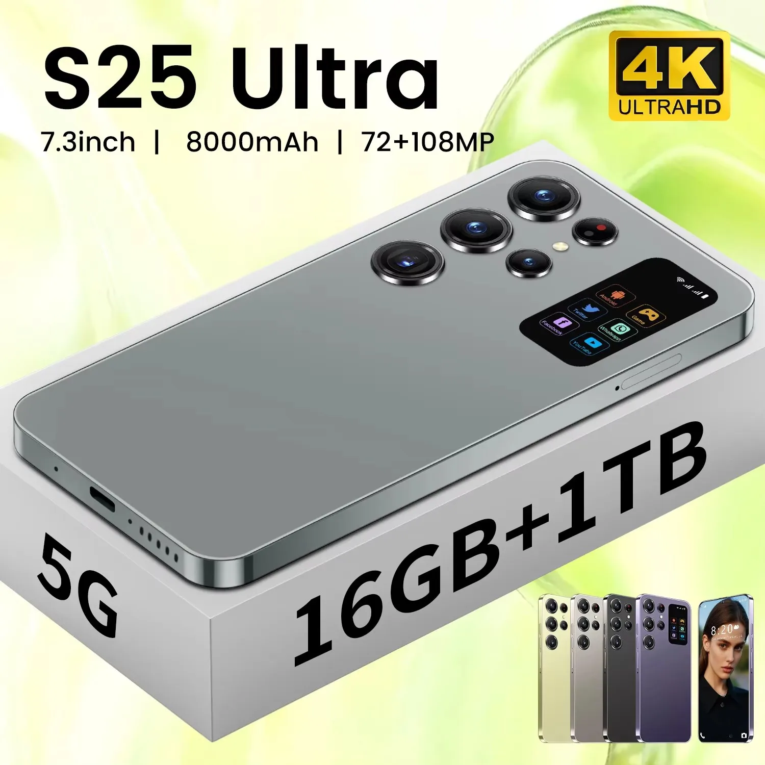 Feature-Rich Device S25 Ultra 5G Smartphone 7.3" OLED HD Display 90Hz Deca Core CPU 108MP Rear Camera LTE CDMA 8000mAh - Image 4