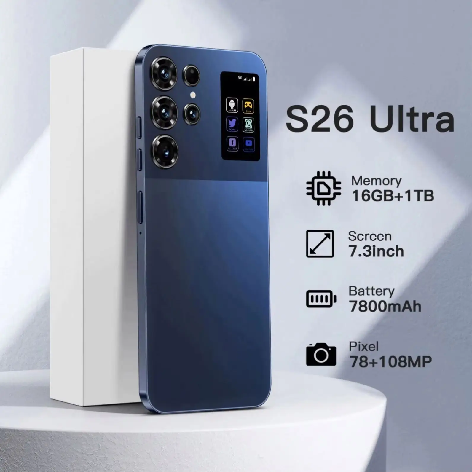 New S26 Ultra 5G Smartphone 7.3 Inch HD 22GB+1TB Dual Card Unlocked Android 14.0 Deca Core Version - Image 2