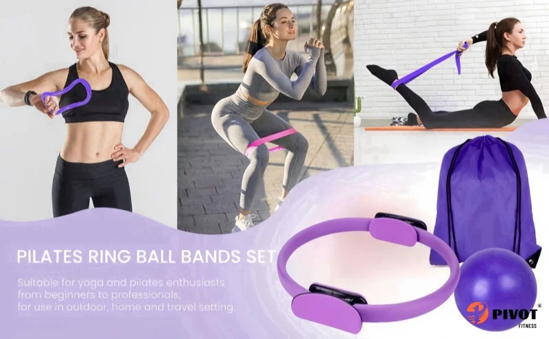 Pilates Ring 13 PC Set Pilates Accessories Magic Circle Booty Fitness Pilates Fitness Sets for Home Workout - Image 3