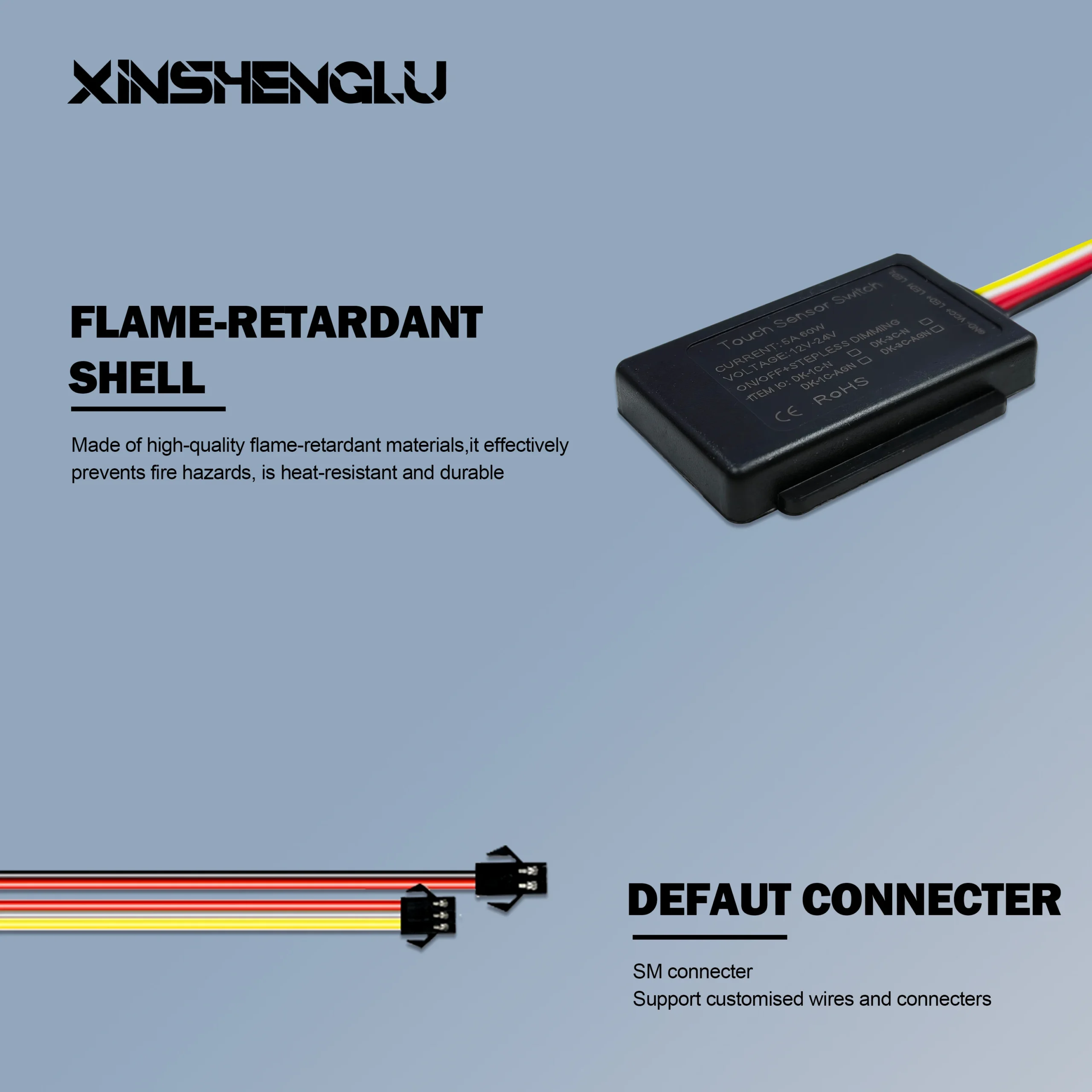 12V 5A 60W Three Colors CCT Memory Light Single Touch Led Washroom Mirror Dimmer Anti Fog Touch Sensor Switch Pack of 5 - Image 3