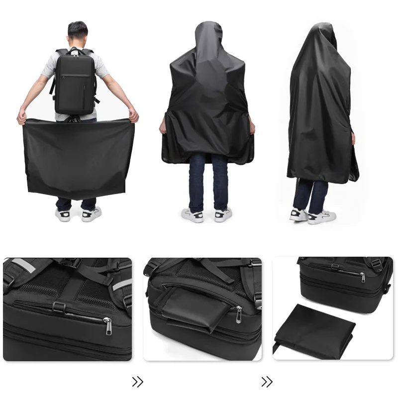 New Multifunction Large Capacity Usb Raincoat Backpack Business Travel Laptop Backpack Bag Men - Image 3