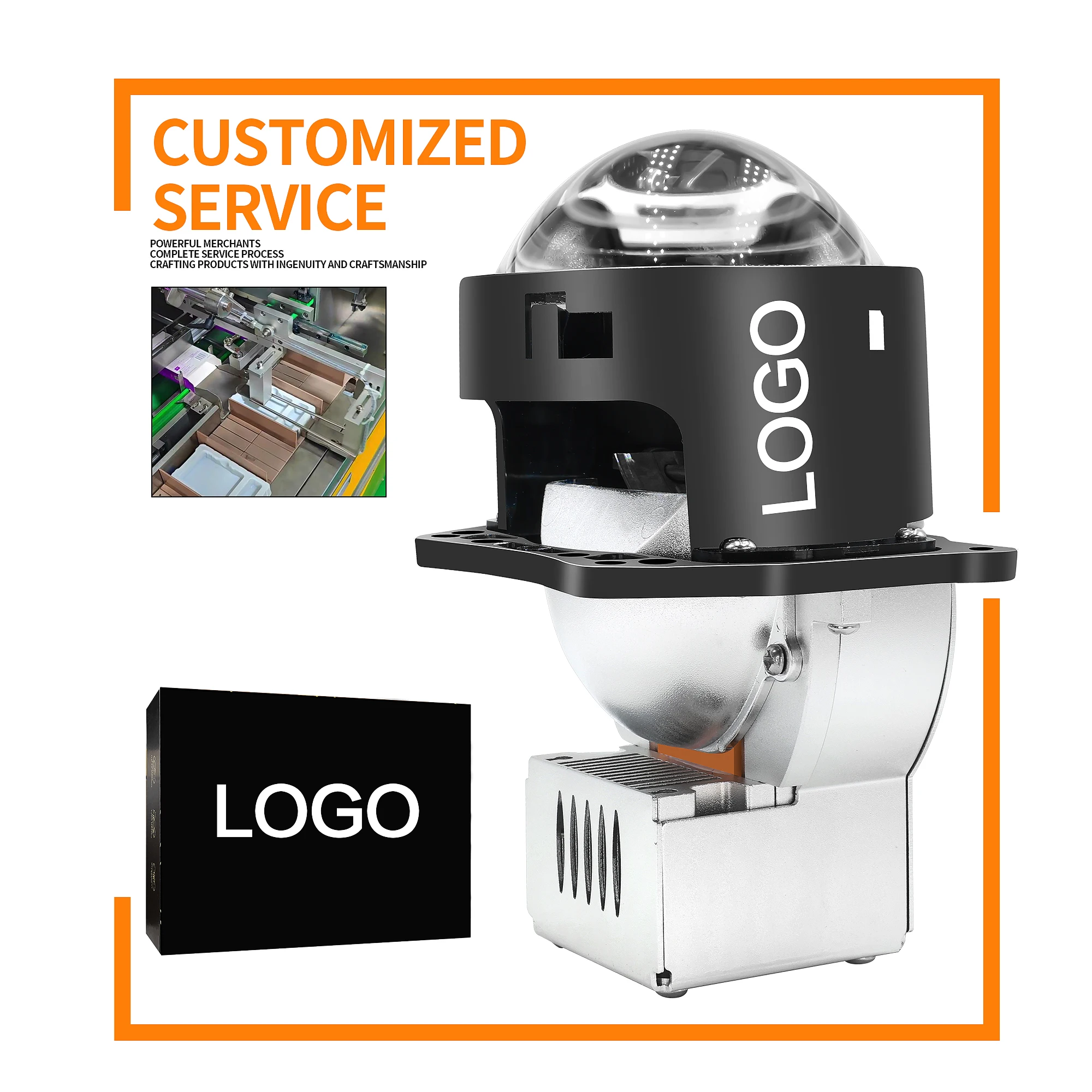 High Power 3 Inch Retrofit 170W 30000LM Car LED Headlight Upgrade Factory Bi-LED Projector Lens Motorcycle Truck Headlight Pack of 2 - Image 2