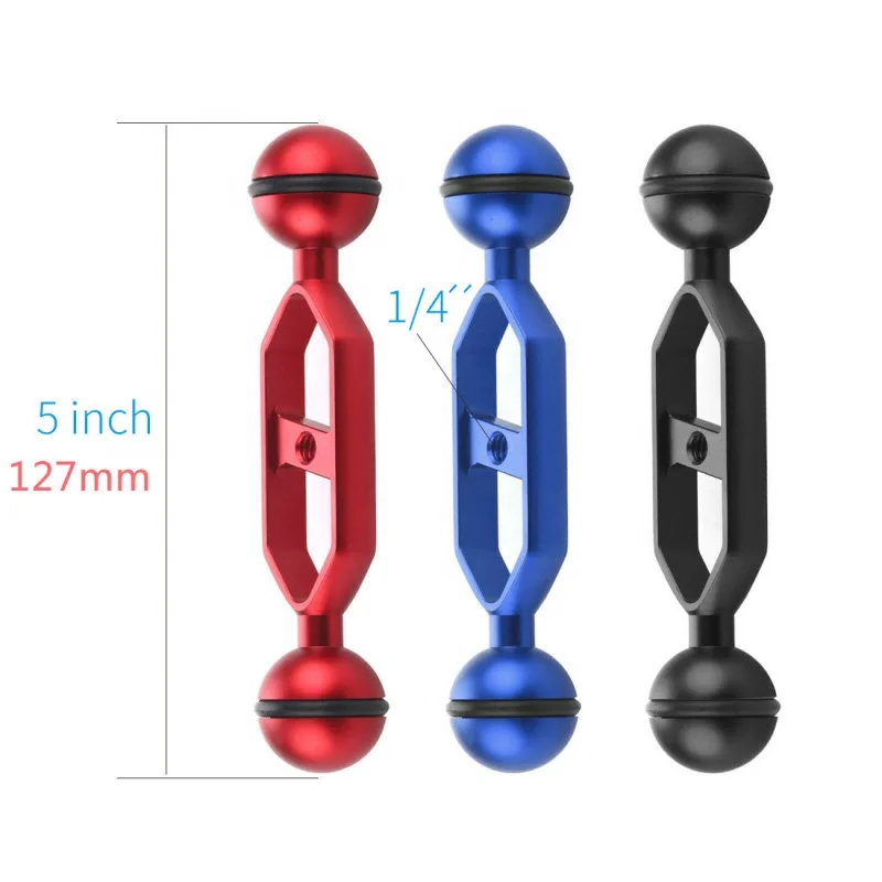 Takenoken Camera Photography Swimming Diving Aluminum Alloy Extension Rod Dual Balls Arm for Gopro Underwater Torch Video Light - Image 2