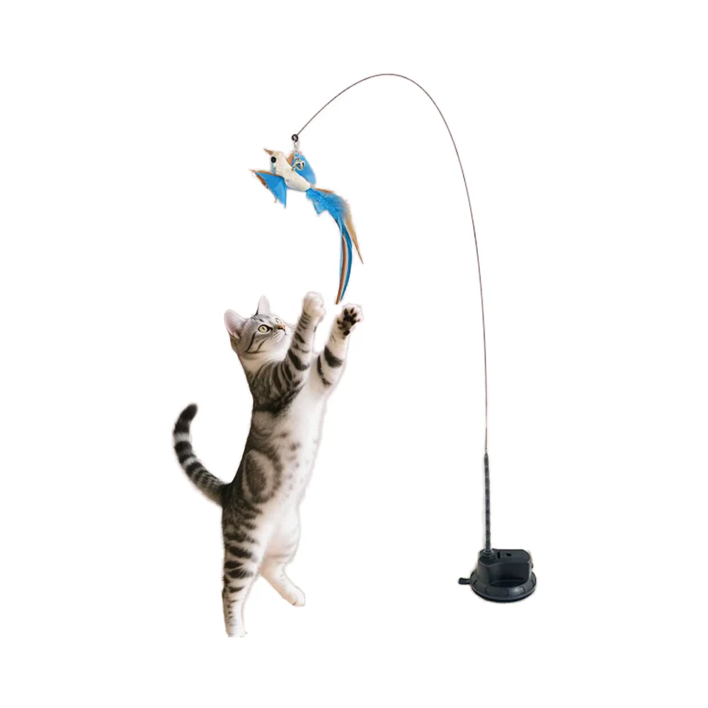 Factory Can Customize the Stock of Pet Toys Interactive Bird-shaped Simulation Feather Teasing cat Sticks. Pack of 20 - Image 2