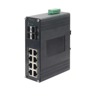 Industrial Managed 8-Port Gigabit PoE+ Switch with 4-Port SFP IEEE802.3at Per Port -40 C to 80 C Wide Temperature
