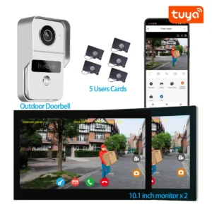 KW02 Wifi Video Doorbell System 1080P Visual Doorphone Door Bell Camera Tuya App Video Intercom Kit for Home Villa Apartment