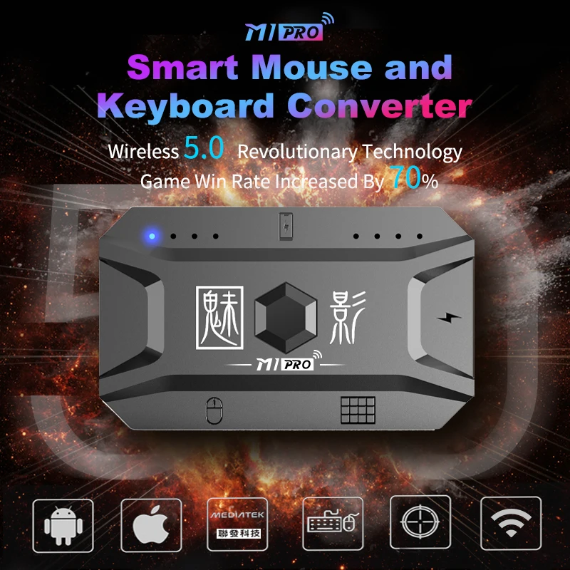Wholesale M1 Professional Wireless Game Controller 4-In-1 Mobile Game Mouse and Keyboard Adapter Converter, Suitable for Pubg. Pack of 5 - Image 4