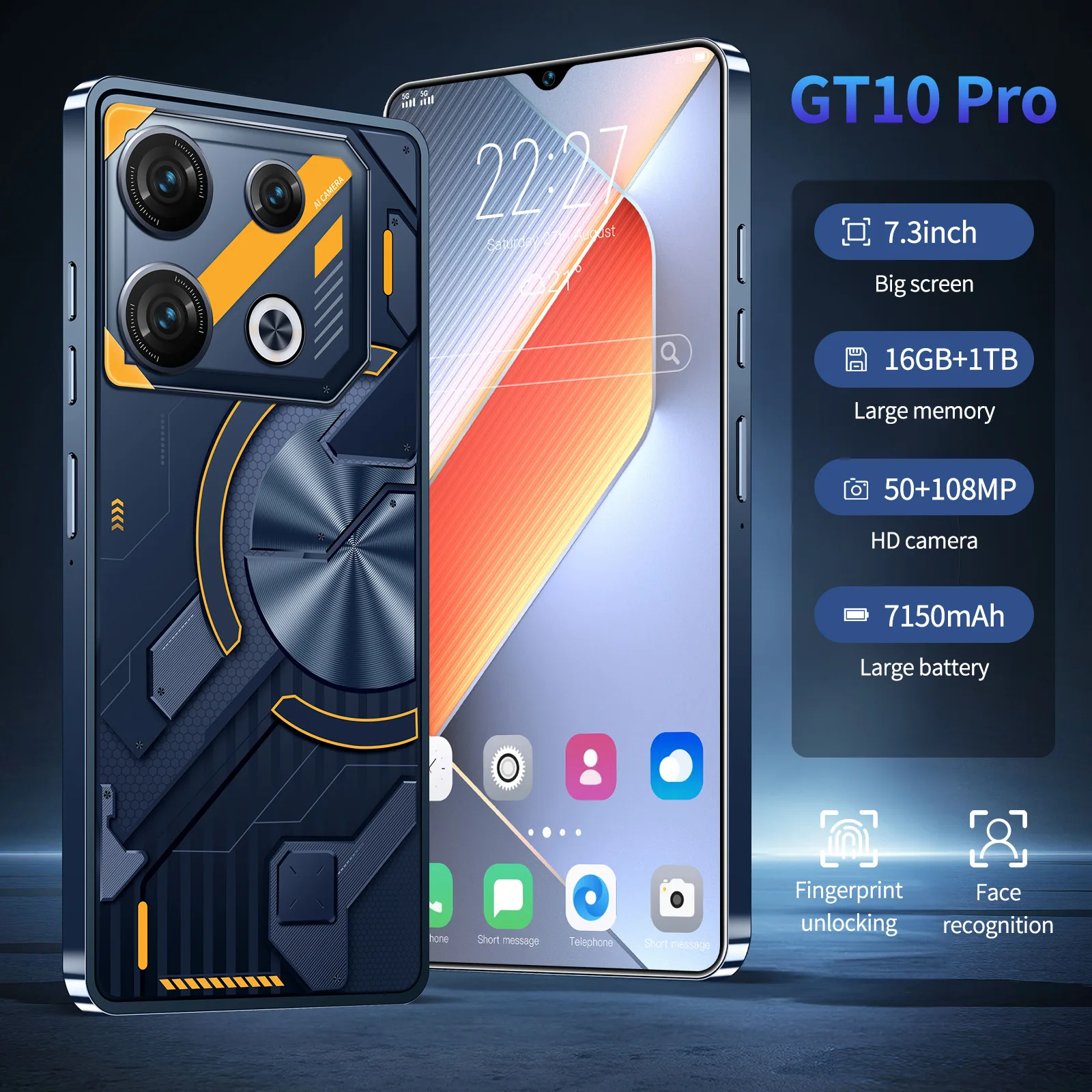 Ergonomic Grip GT10pro 6.5 Inch Full Screen 16G+1TB Android14 4G Smartphone Face ID Dual SIM Gaming Unlocked Mobile Phones - Image 4