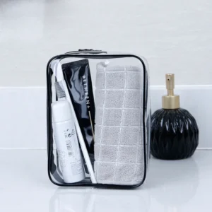 Large Capacity Cosmetic Bags Cases Travel High Quality Translucent Travel Make up Zipper Fashion PVC Cosmetic Pouch Bag Toiletry Pack of 50