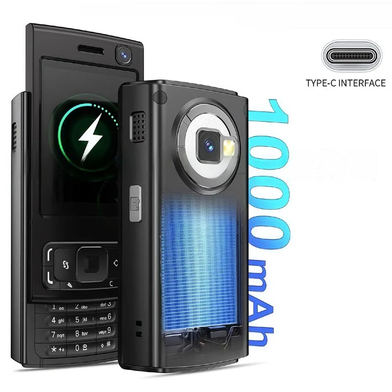 N95 PRO Slide Screen Mini Mobile Phone 2G GSM Call Recording Torch MP3/MP4 Player Blacklist FM Radio Push Screen Cellphone Pack of 5 - Image 3