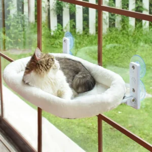 Indoor Luxury Portable Fluffy Cat Window Perch Soft Foldable Washable Strong Suction Cat Hammock Bed for Cats with Plush Cove Pack of 10