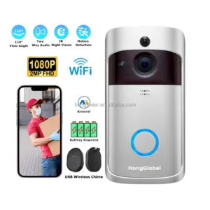 HongGlobal 2MP IP Home Surveil Security CCTV Rainproof WiFi Doorbell Camera Kement Smart Ring Door Bell Wireless Doorbell Camera