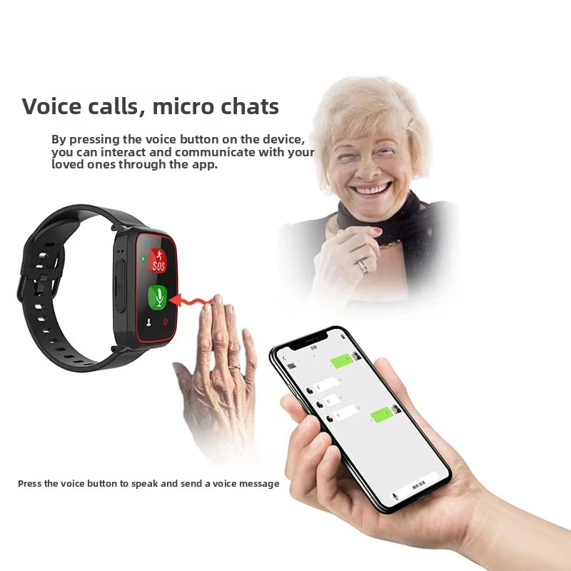 GPS Positioning Anti-lost Bracelet Smart 4G Phone Watch Tracking Heart Rate Body Temperature Waterproof Metal Silicone S7 Pack of 2 - Image 4