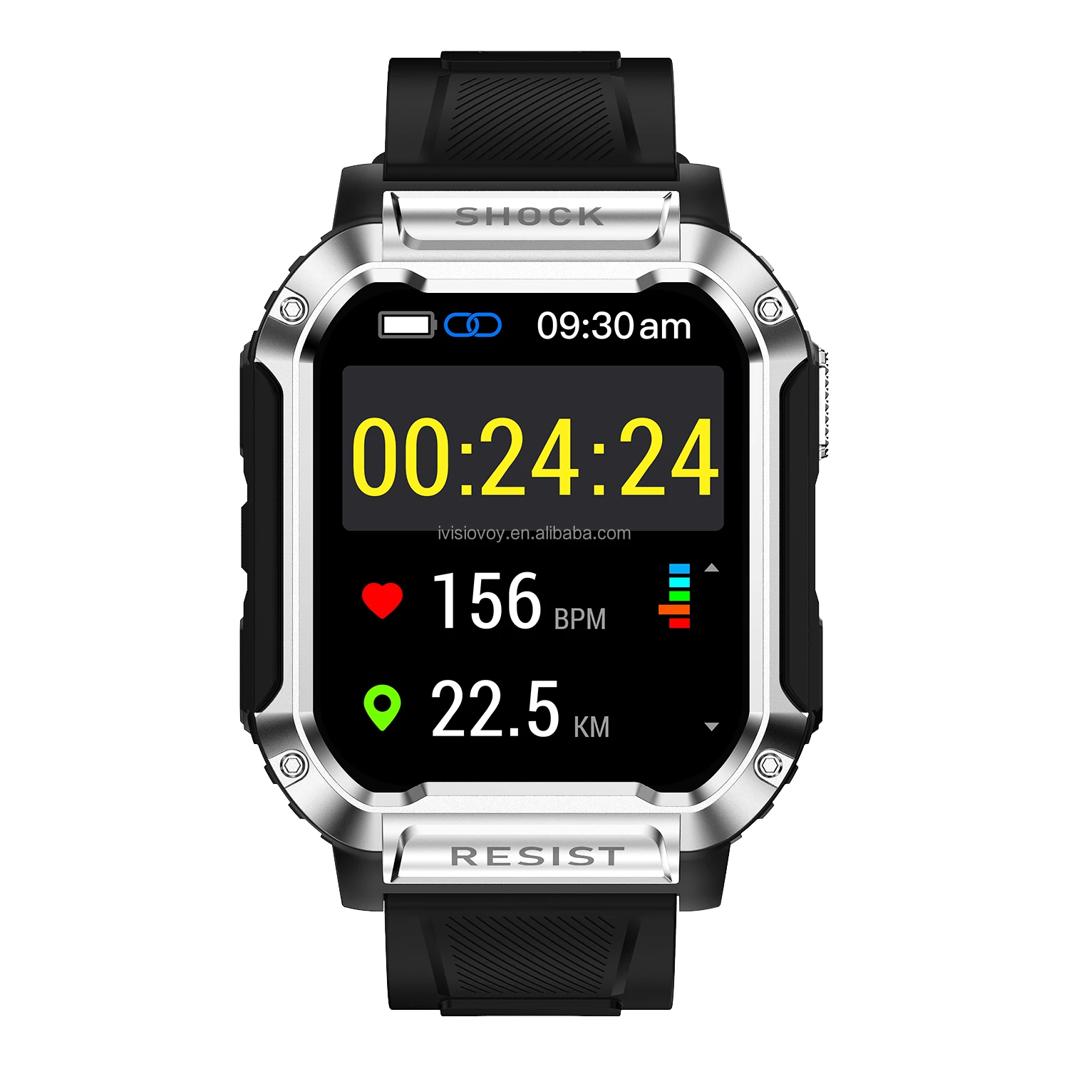 IP68 Waterproof Smartwatch with Heart Rate Monitor Sports Fitness Tracker and Compass for Men Women TFT Display Square Shape Pack of 2 - Image 2