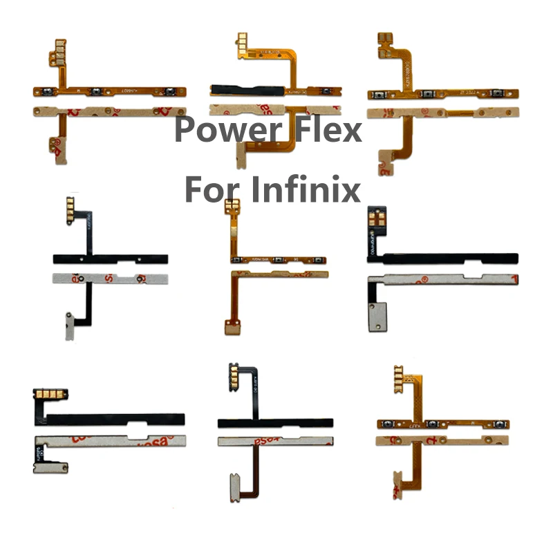 Power Volume Flex Cable for Infinix Hot 20S 30 Play NFC Note 30 Smart Go Camon 15 20 Pro Pop 4 Pro Pop 5 7 Pova 3 5G LD 7 Neo Pack of 50