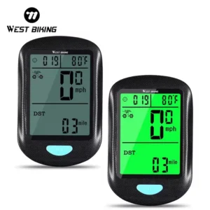 WEST BIKING New Waterproof Solar Exercise GPS Bike Cycling Bicycle Computer Cycle Wireless Multi-Function Bike Bicycle Computer Pack of 2