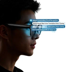 AI Tech Smart Glasses Anti-blue Light Lenses IPX4 Waterproof Music Player Built-in Six Axis Gyroscope 1080P HD Recording