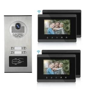 Factory Direct 7 Inch Wifi Doorbell 4 Buttons Waterproof Camera Video Door Phone System Multifamily Intercom