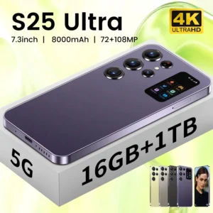 Feature-Rich Device S25 Ultra 5G Smartphone 7.3" OLED HD Display 90Hz Deca Core CPU 108MP Rear Camera LTE CDMA 8000mAh