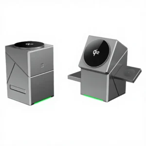 3 in 1 Self-Rotating Magnetic Wireless Charger 15W GaN Fast Charging with PD & OVP Protection, Factory Direct Mobile Charger