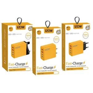 120w Set 2 Usb Qc 2 Type-c Pd 4 1 Charger Adapter for Iphone & Pc Fast Charging Data Cable High Quality Zinc Alloy Pack of 20