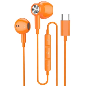 Wired Type-C Earphones for Phone Android Music Earphones with Built-in Remote to Control Music & Call Volume Pack of 2