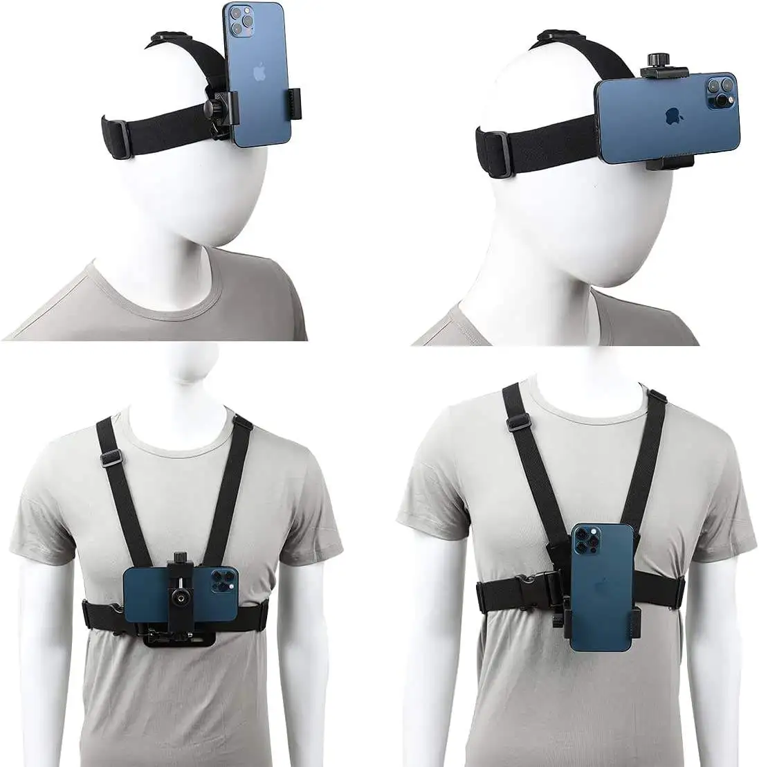 Phone Mobile Phone Chest Strap Harness Mount Head Strap Holder Kit for POV/VLOG Cell Phone Clip for Samsung iphone Camera Go/pro - Image 4