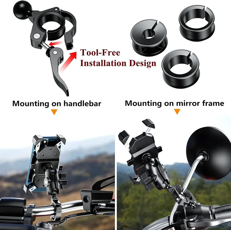 Quick Release 17mm 1 Inch Aluminum Alloy Ball Solid Handlebar Clamp Mount Base for Bike Phone Holder with for Ram Mounts - Image 3